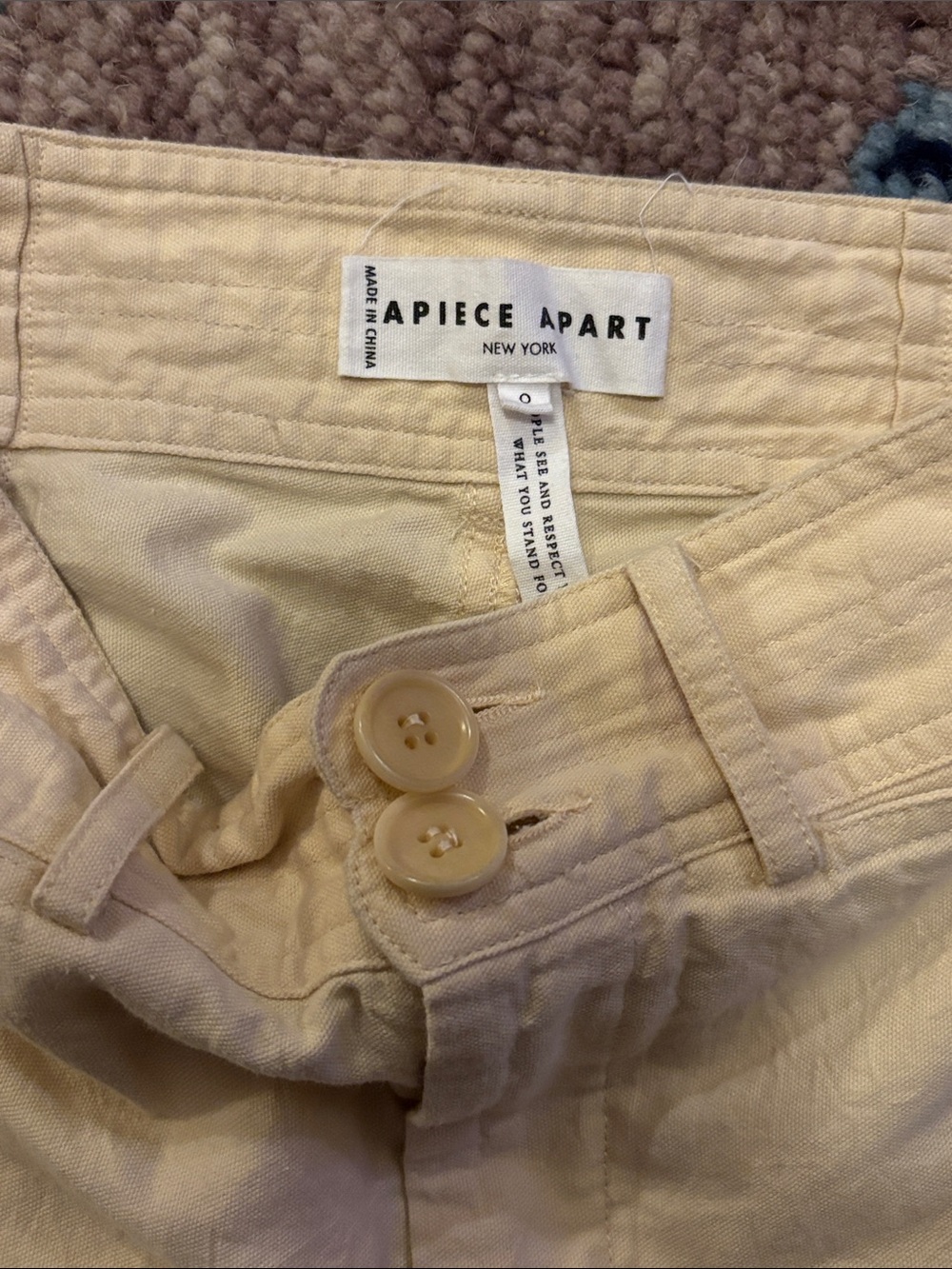 Apiece Apart Wide-Leg Jeans in Creamy Off-White - Picture 2 of 3